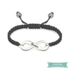 Bracelet Infini Cordon En Argent Sterling Noir Bracelet Infini