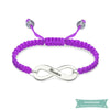 Bracelet Infini Cordon En Argent Sterling Violet Bracelet Infini