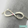 Bracelet Infini Pour La Vie 2 Prénoms En Argent 925 Bracelet Infini