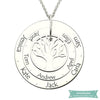 Collier Famille Family Tree En Argent Sterling 35Cm Famille