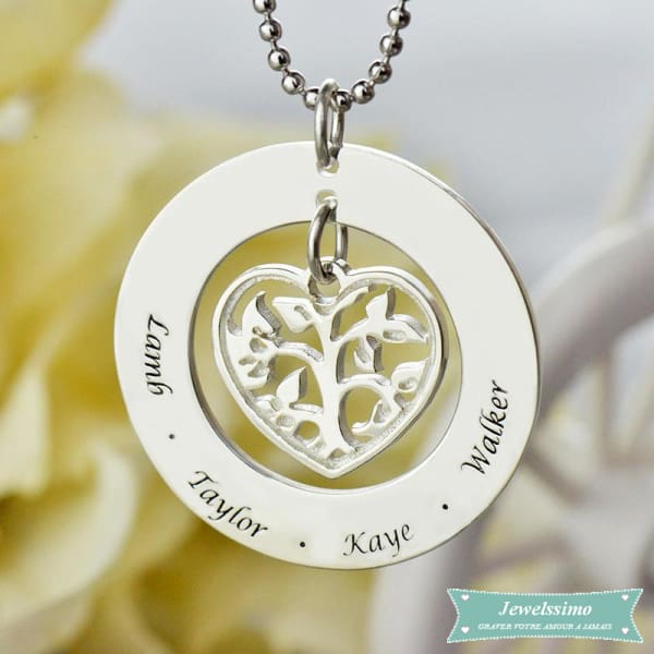 Pendentif famille Coeur arbre de vie